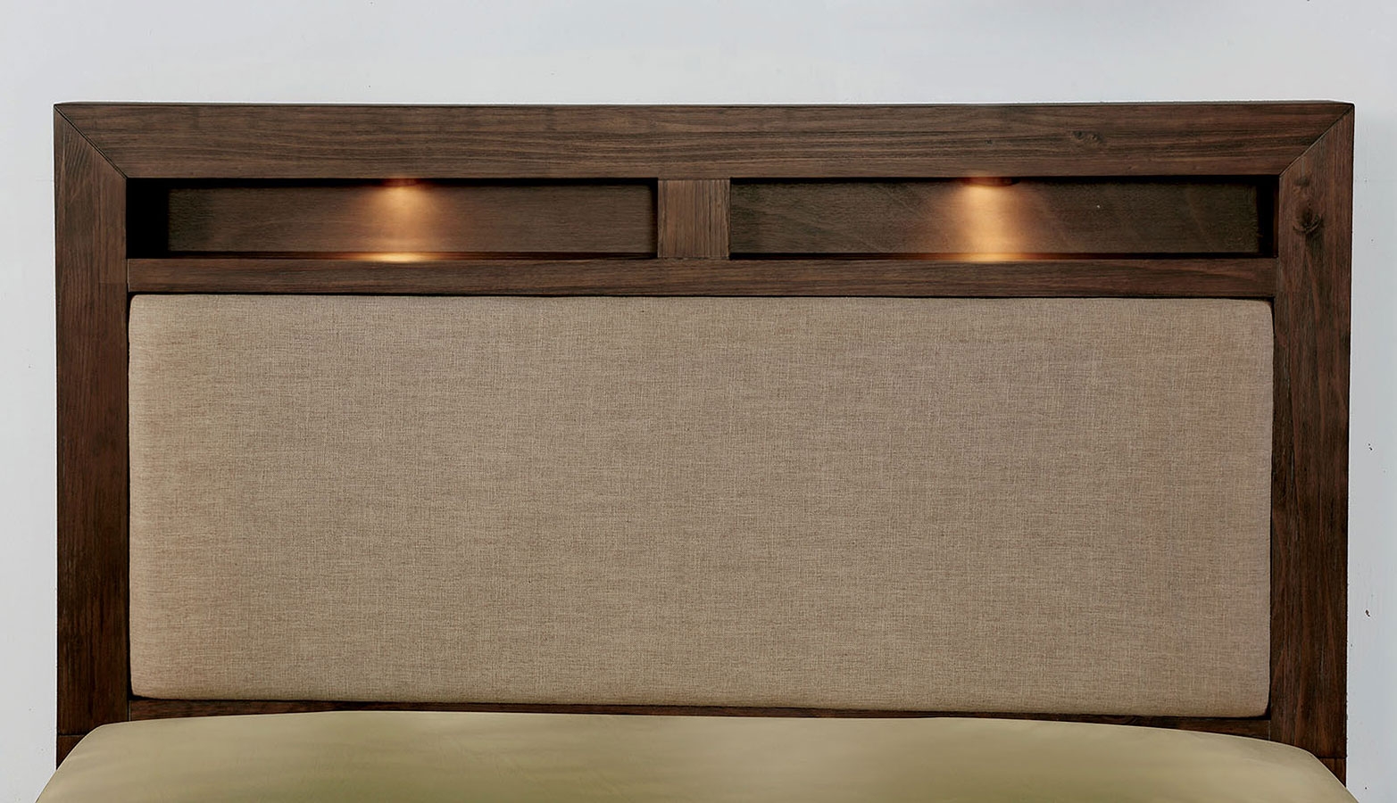 Tywyn Fabric/Wood Panel Storage Bed w/LED Lights