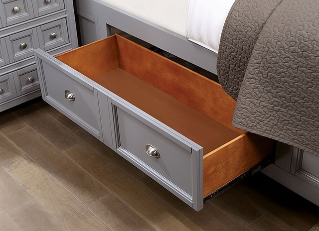 Castile Wood Storage Panel Bed, Queen Size