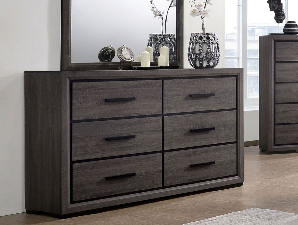 Conwy Wood Veneer Platform Bedroom Set
