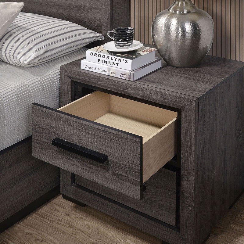 Conwy Wood Veneer Platform Bedroom Set
