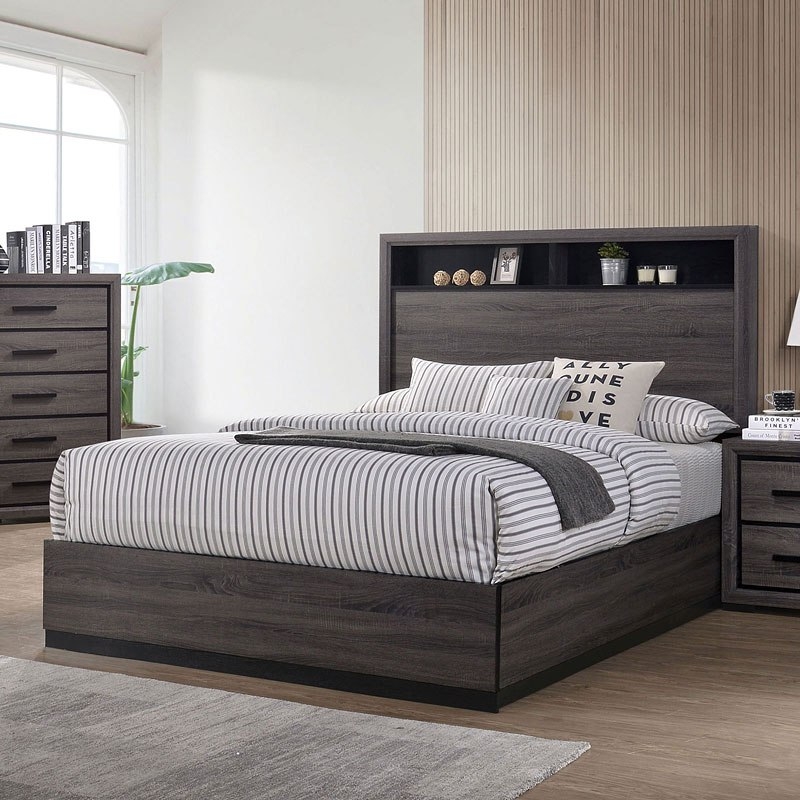 Conwy Wood Veneer Platform Bedroom Set