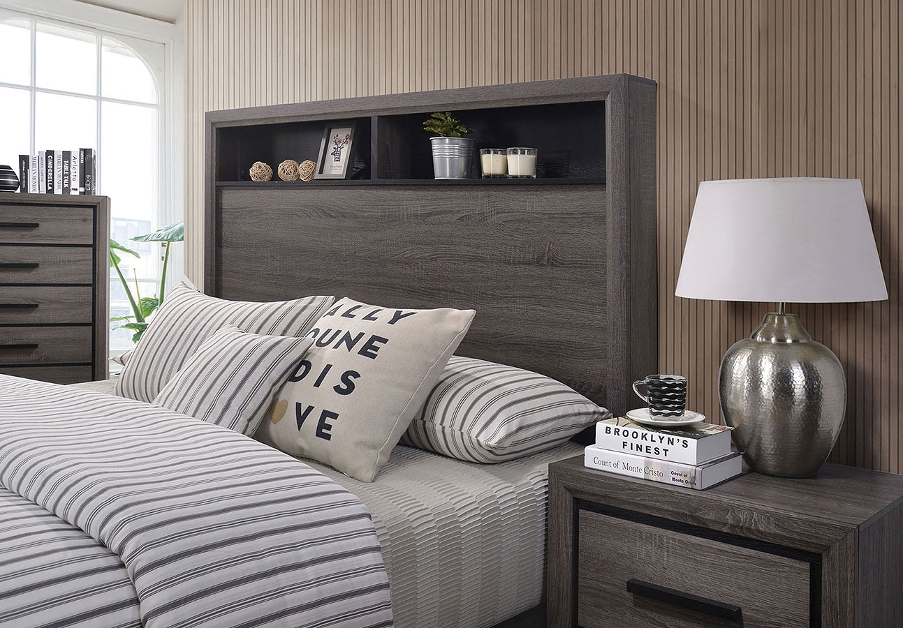 Conwy Wood Veneer Platform Bedroom Set