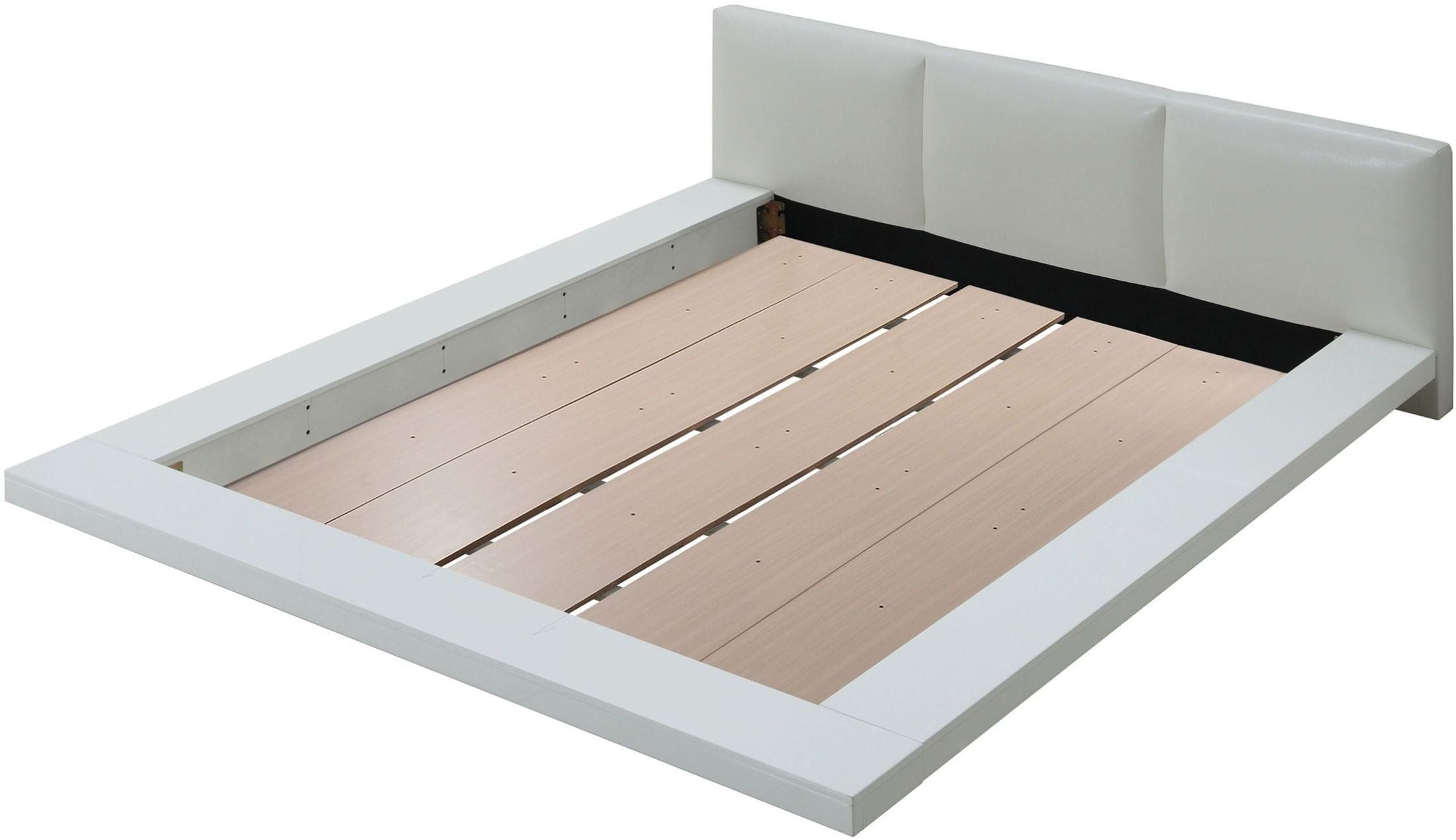 Christie Fabric/Wood High Gloss Low Profile Platform Bed, California King Size