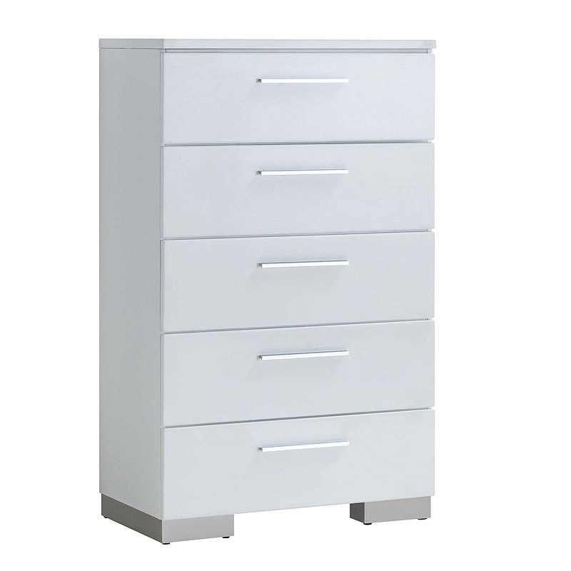 Christie Fabric/Wood High Gloss Low Profile Platform Bedroom Set