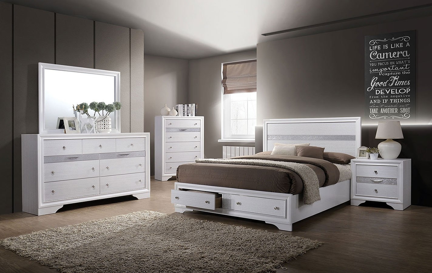 Chrissy Wood Storage Panel Bedroom Set