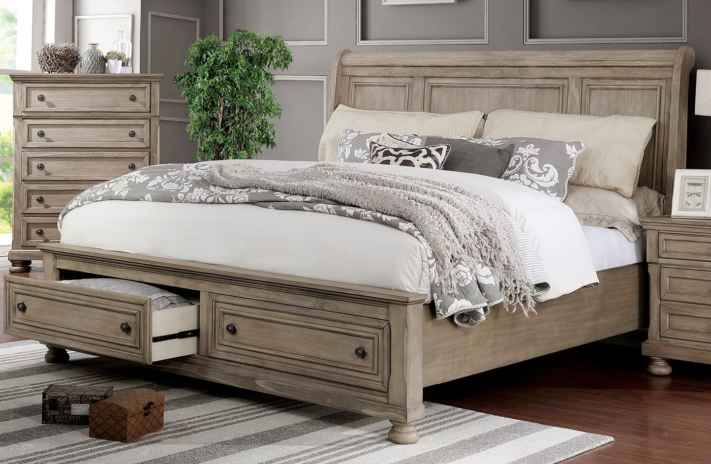 Wells Wood Storage Panel Bedroom Set