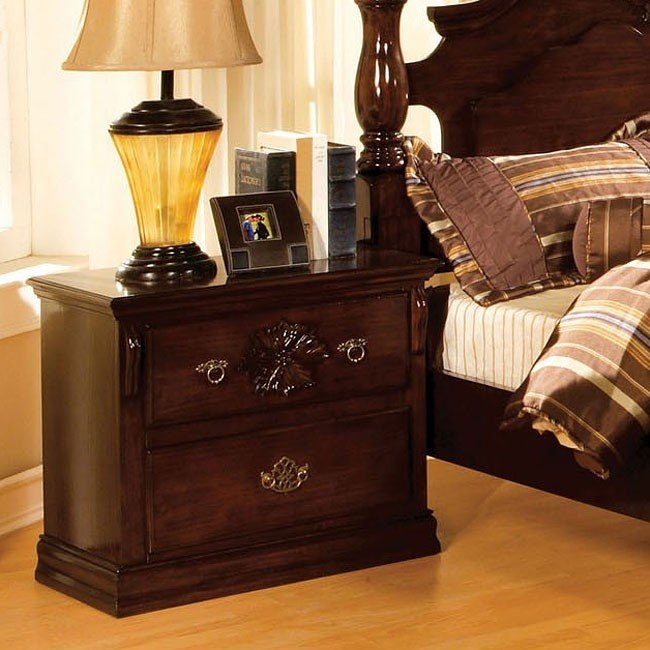 Tuscan Wood Nightstand w/2 Drawers