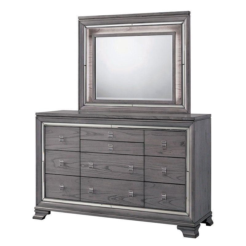 Alanis 6 Piece Bedroom Set in Light Gray 