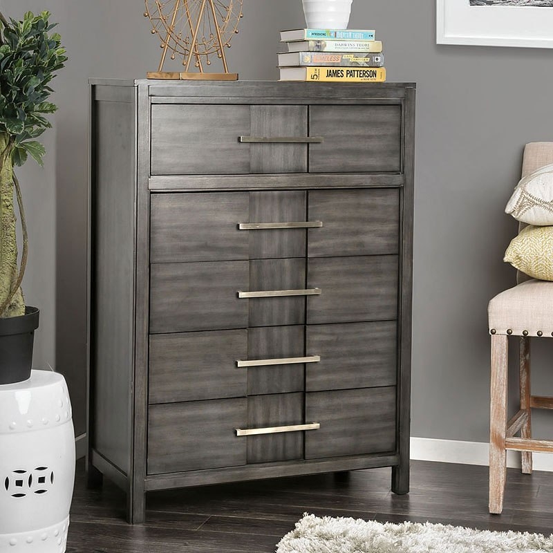 Berenice Wood Chest w/5 Drawers