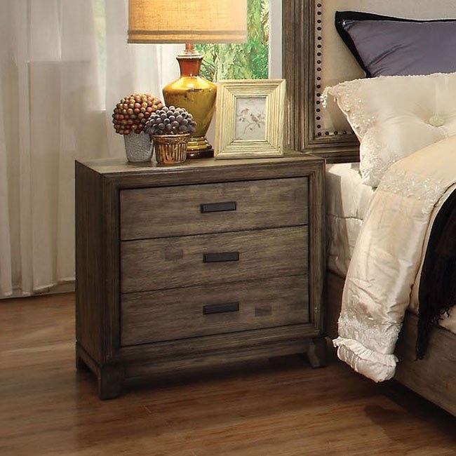 Antler Wood Nightstand w/3 Drawers