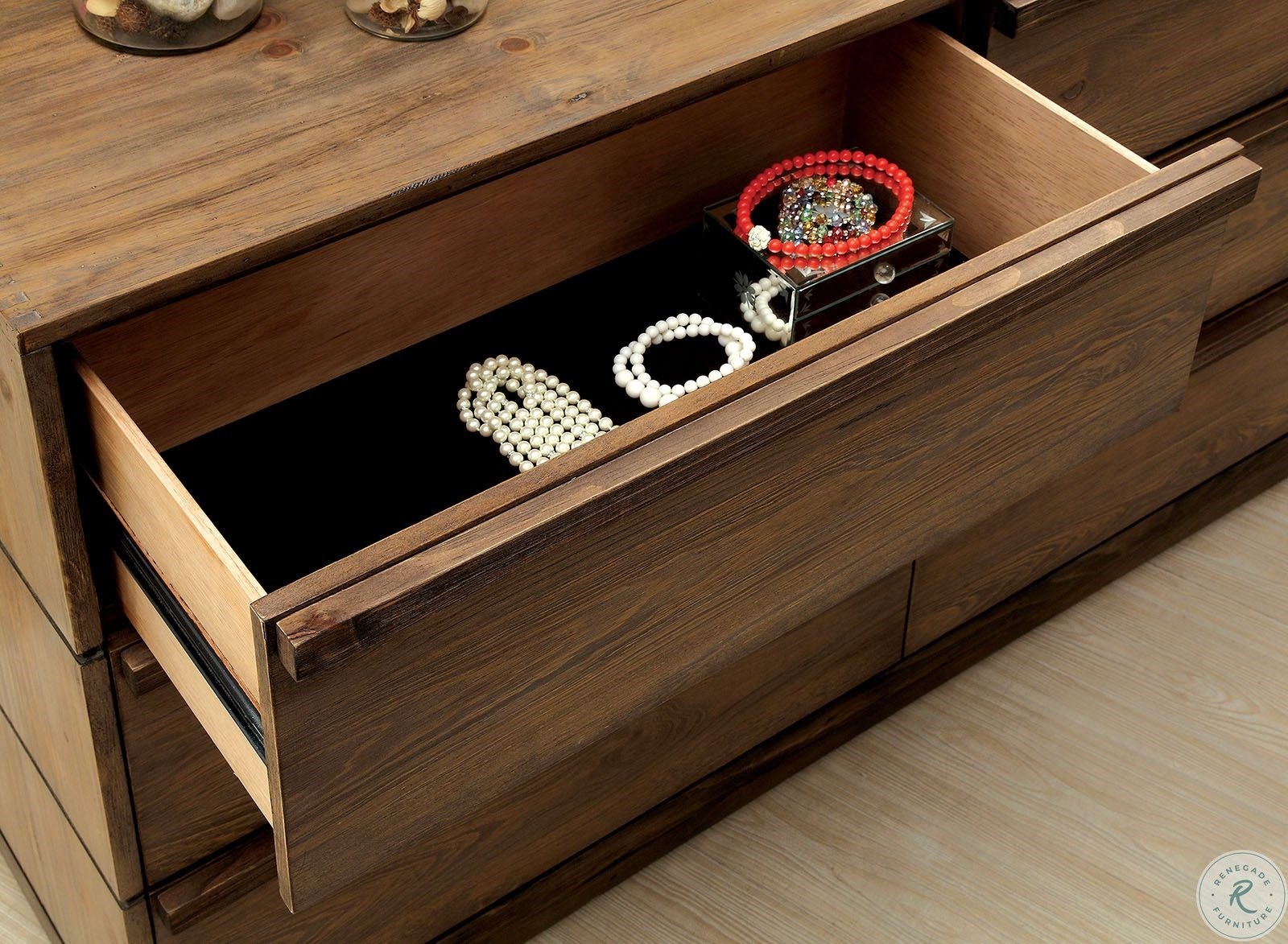 Coimbra Wood Double Dresser w/6 Drawers