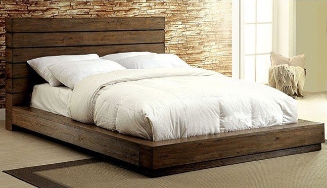 Coimbra Wood Low Profile Platform Bed