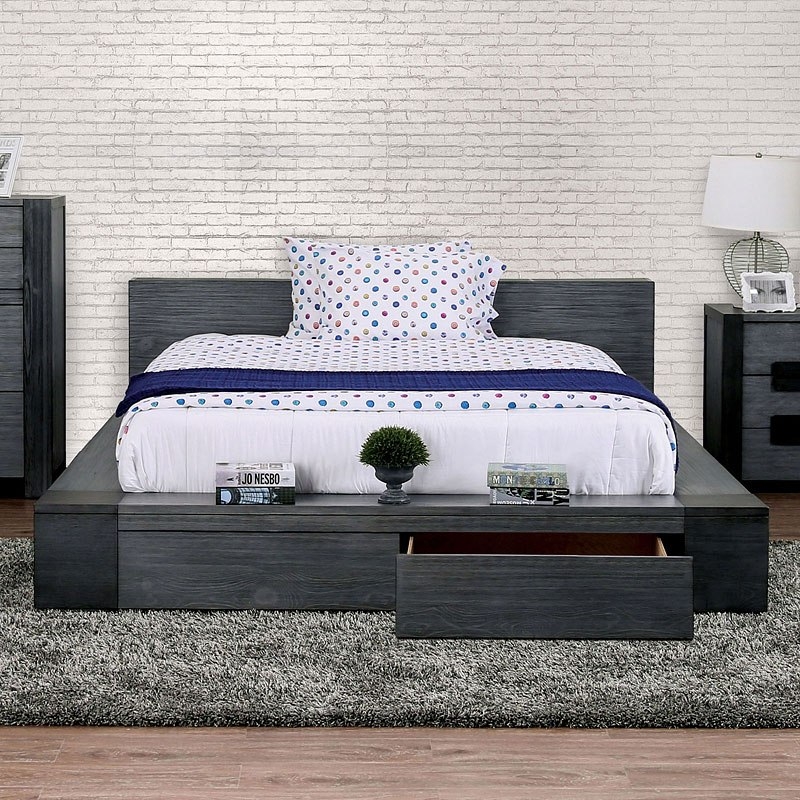 Janeiro Wood Low Profile Storage Platform Bedroom Set