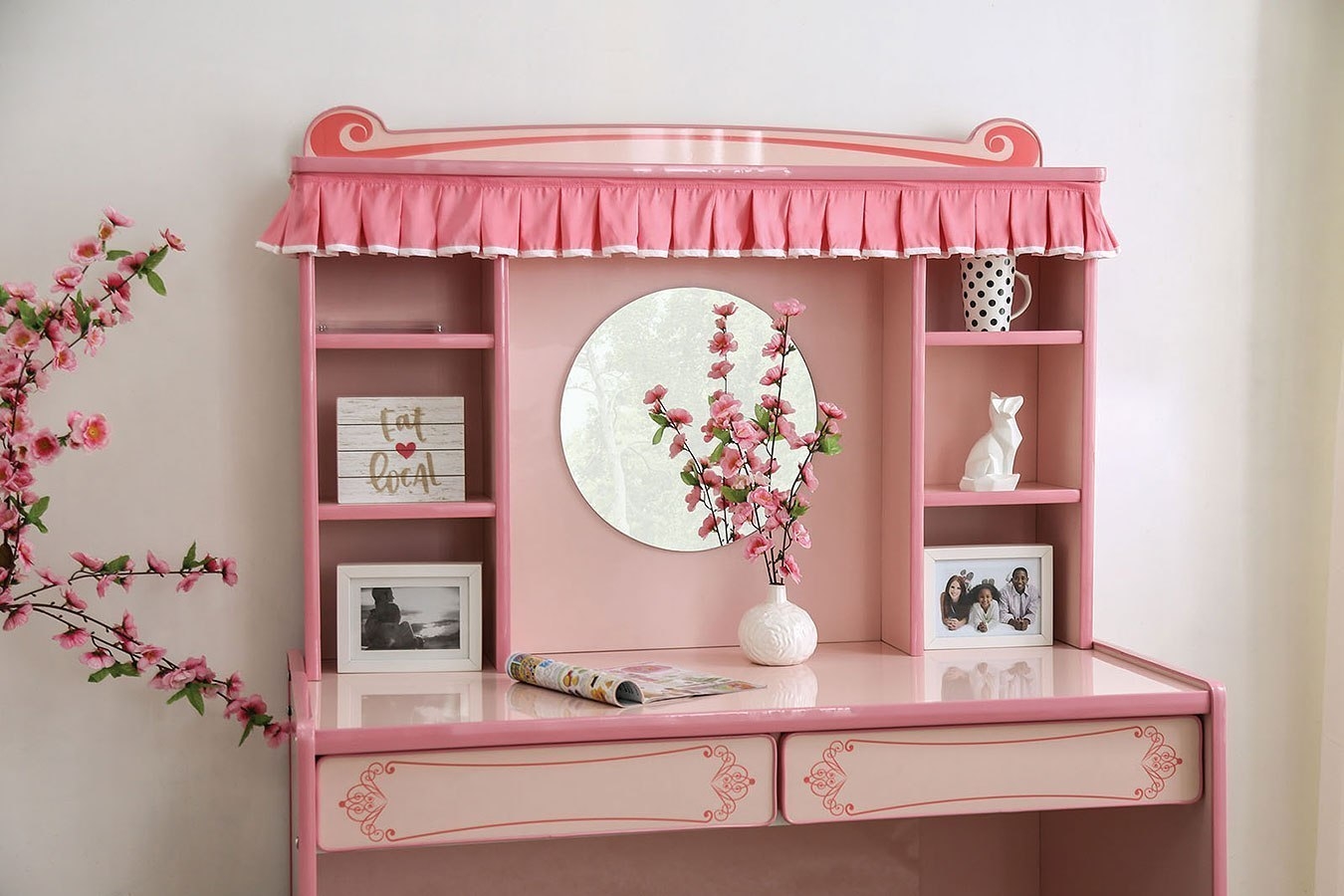 Rheanna MDF Desk w/2 Drawers & Hutch
