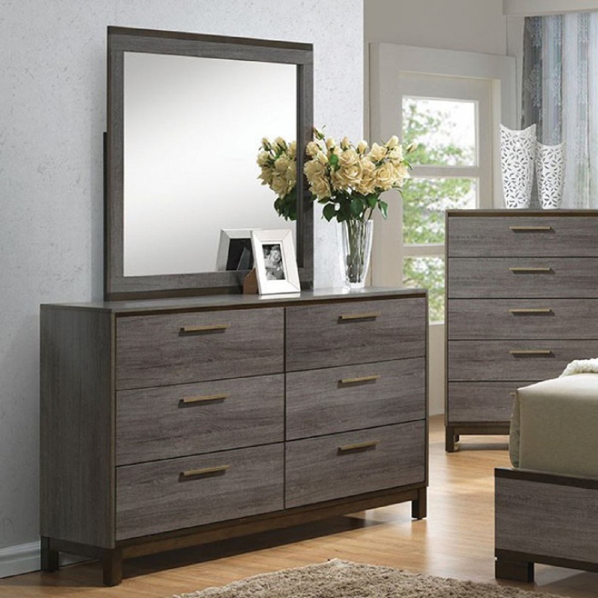 Manvel Leatherette/Wood Tufted Panel Bedroom Set