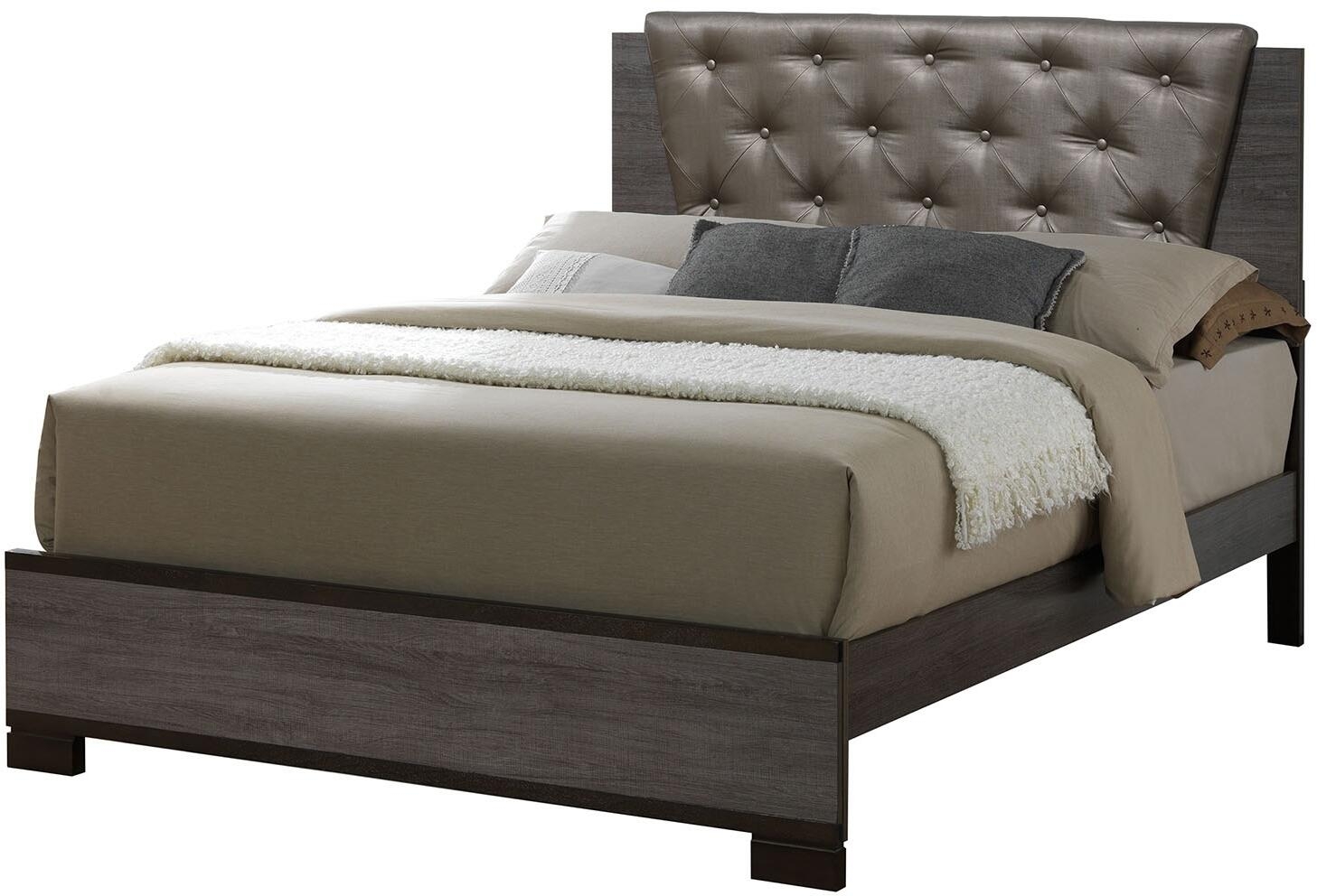 Manvel Leatherette/Wood Tufted Panel Bedroom Set
