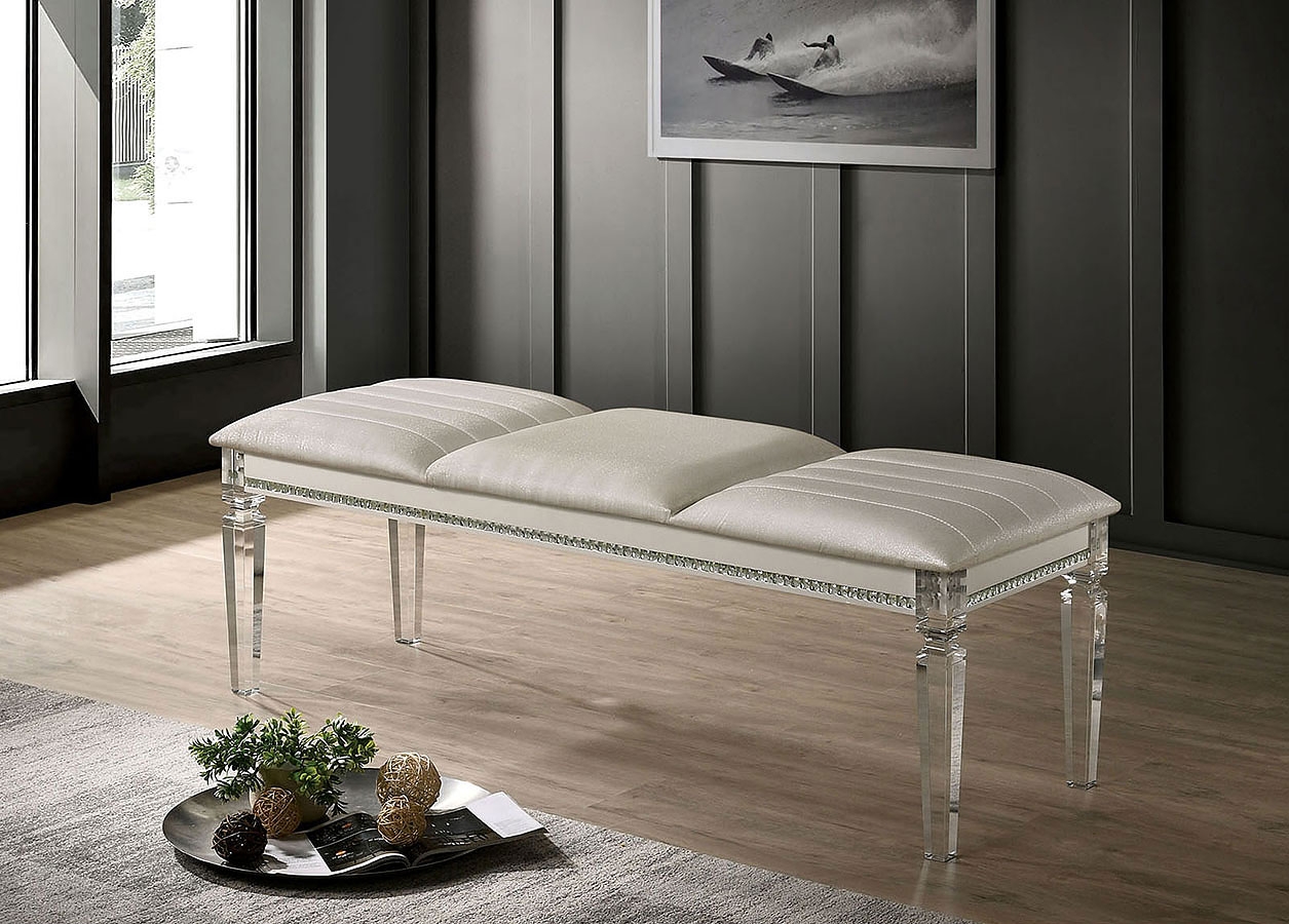 Maddie Leatherette/Wood/Acrylic Bench
