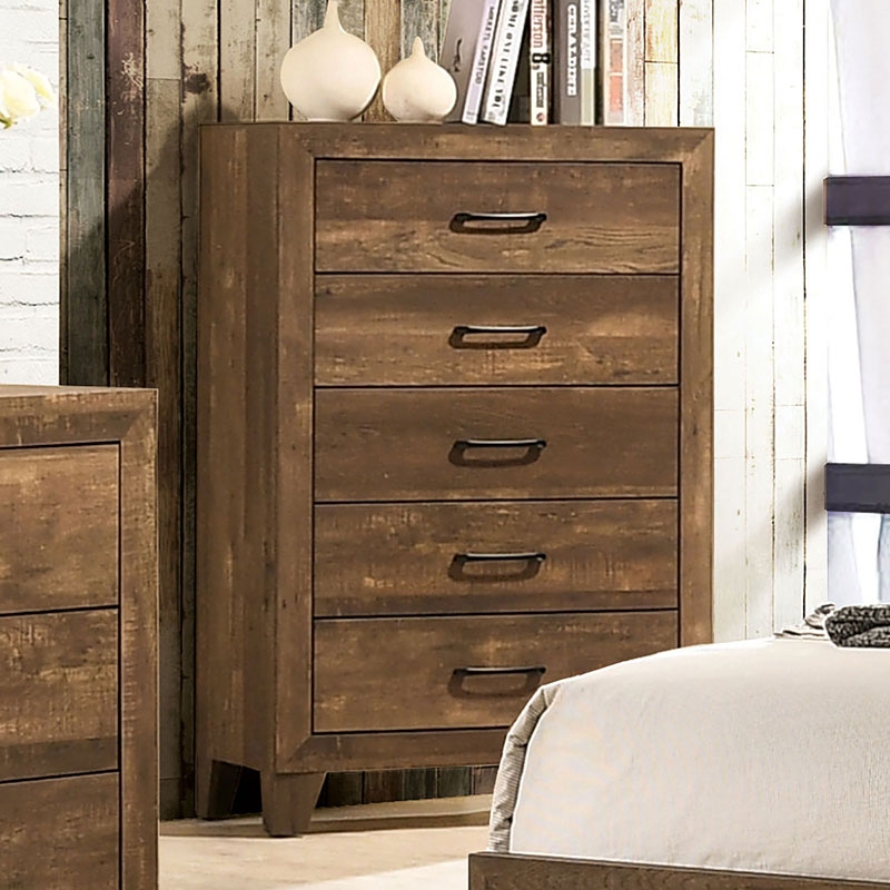 Wentworth Faux Wood Veneer Panel Bedroom Set