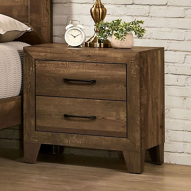 Wentworth Faux Wood Veneer Nightstand w/2 Drawers