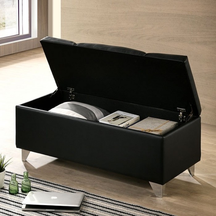 Menkar Leatherette/Wood Storage Bench