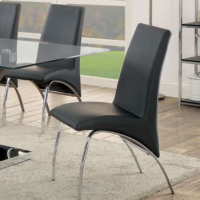Wailoa Leatherette/Metal Dining Side Chair, Set of 2
