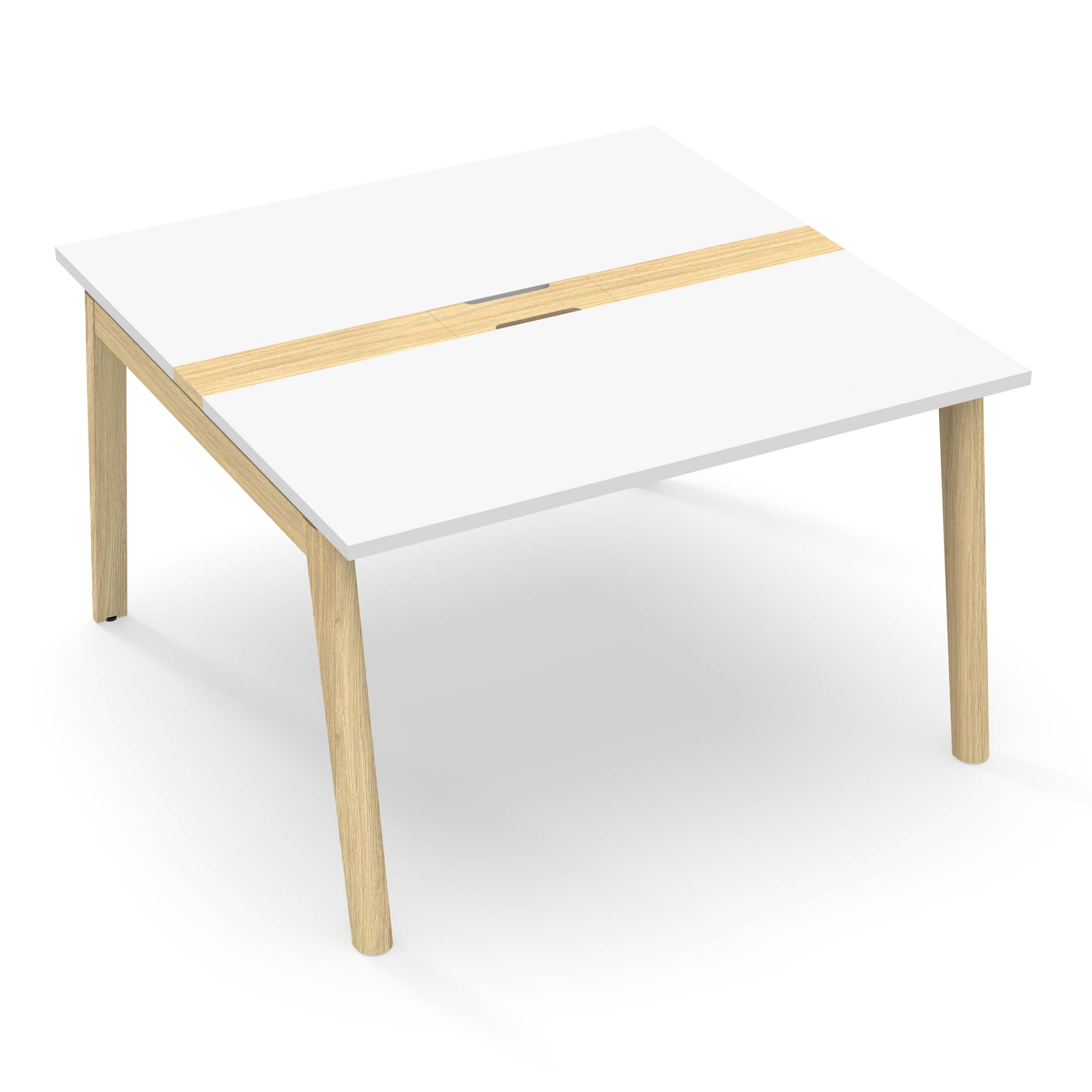 Nova Wood Square Melamine 4-Person Office Meeting Table w/Grommet & Metal Cable Tray