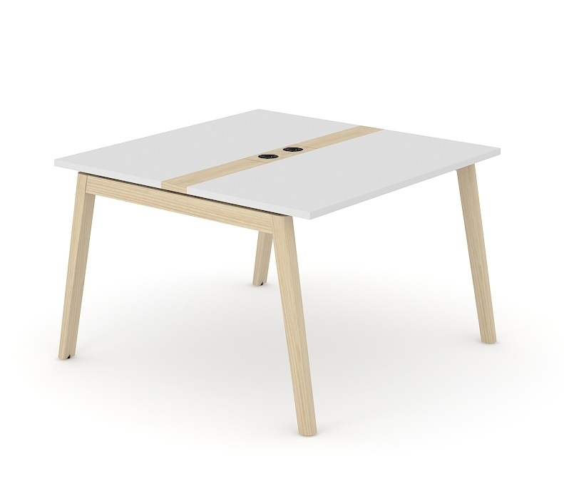 Nova Wood Rectangular 6-Person Meeting Table w/2 Power Sockets