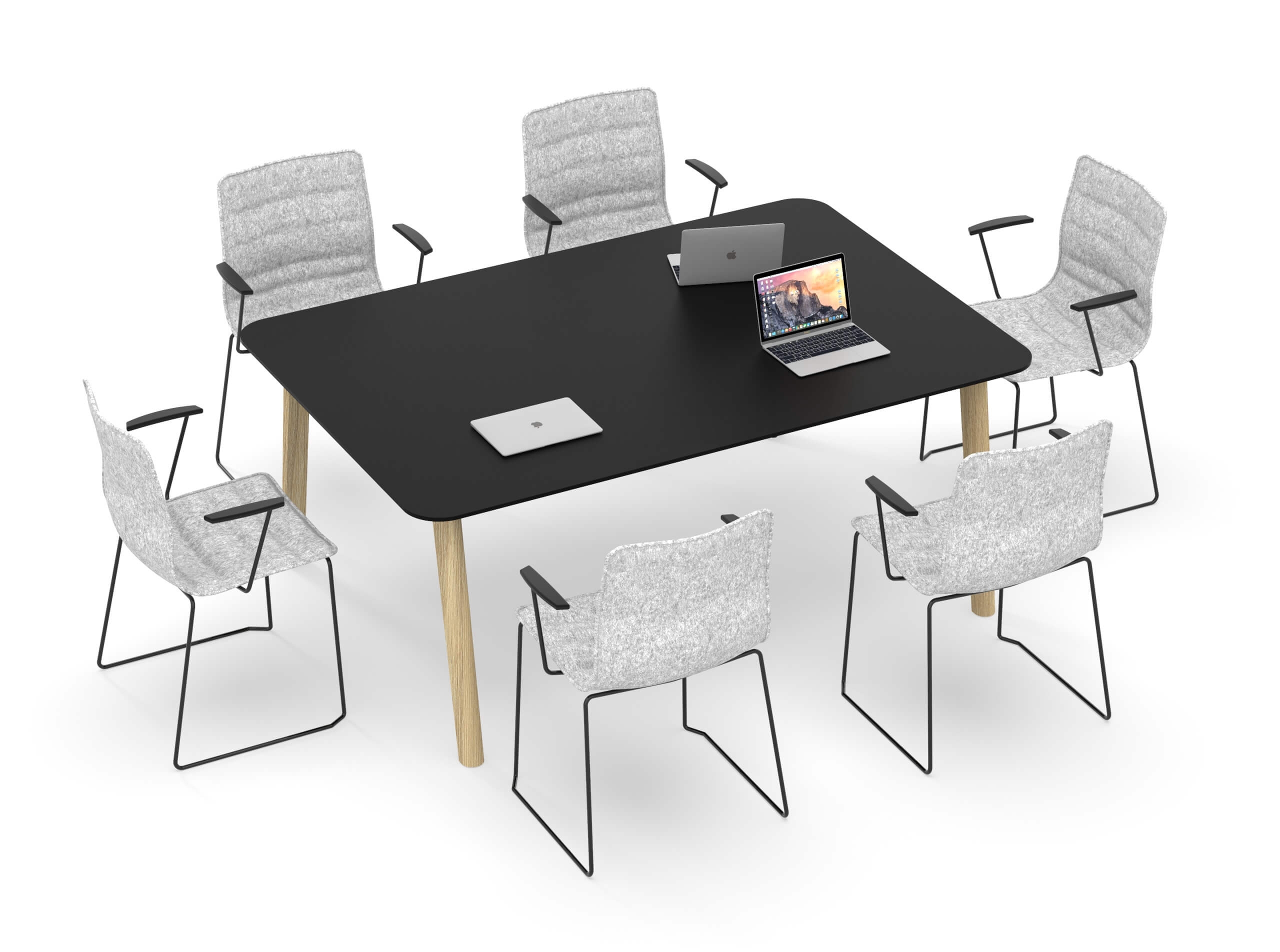 Nova Wood Square HPL D55.1" Office Meeting Table for 6 Persons