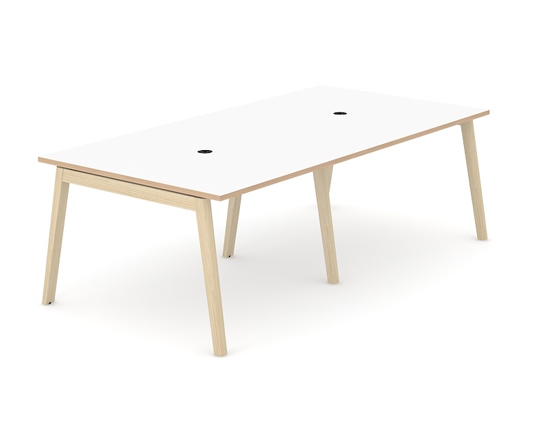 Nova Wood Rectangular Melamine 8-10-Person Meeting Table with 2 Power Sockets