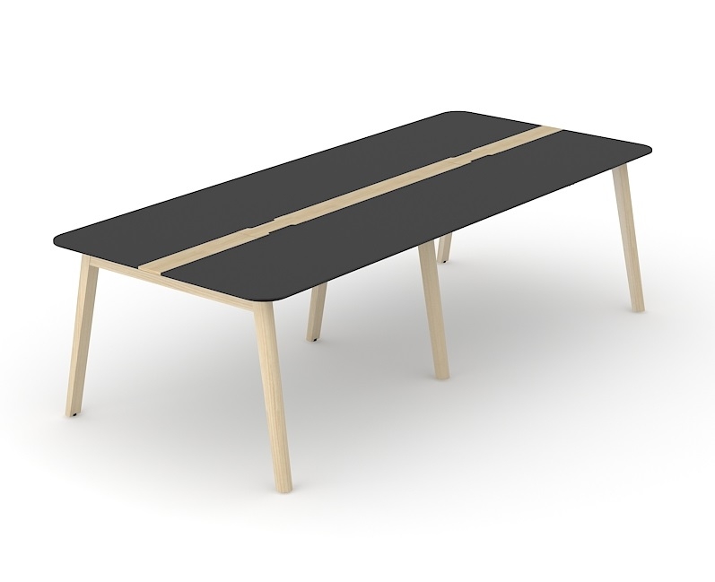 Nova Wood HPL Rectangular 6-Person Meeting Table w/Grommet