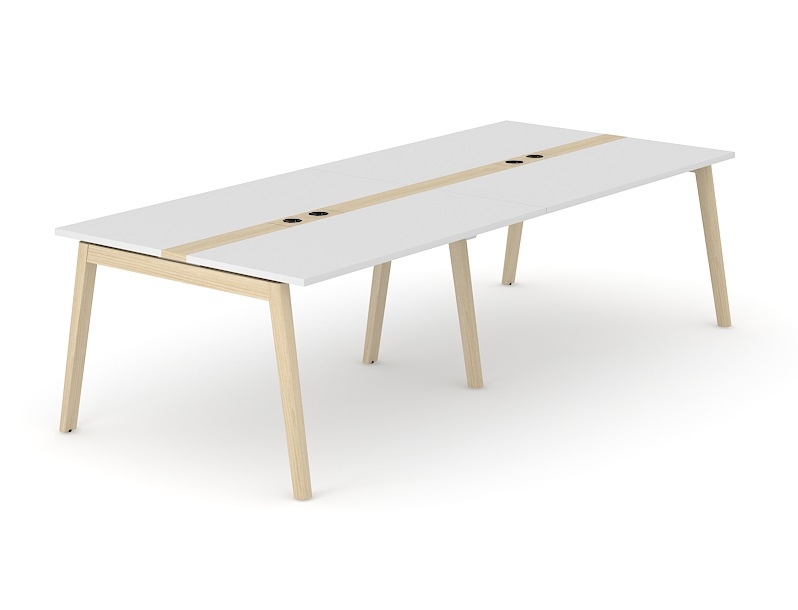 Nova Wood Square 4-6-Person Meeting Table w/2 Power Sockets