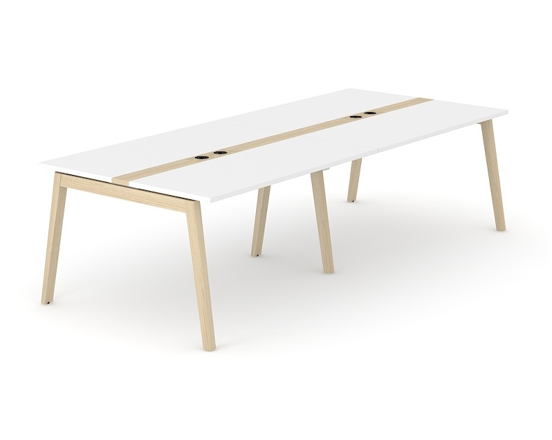 Nova Wood Rectangular 6-Person Meeting Table w/2 Power Sockets