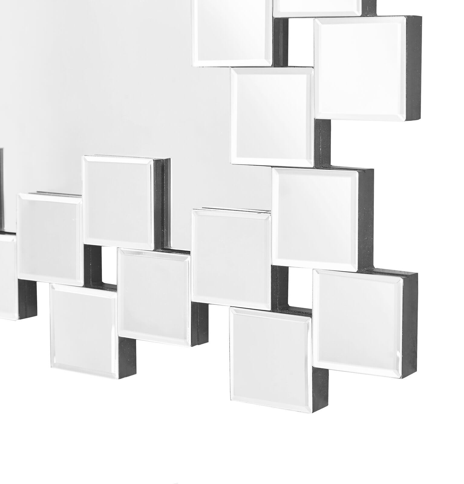 Pamela Frameless Wall Mirror with Staggered Tiles
