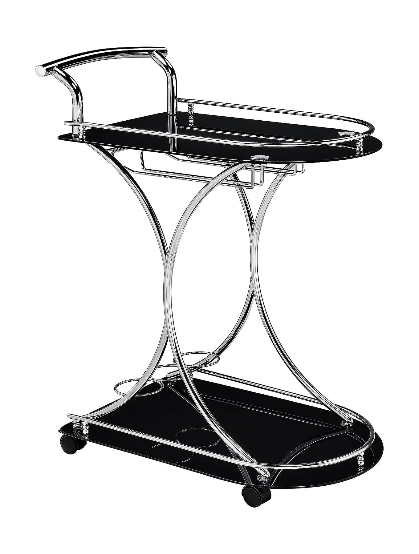Elfman 2-shelve Glass/Metal Serving Cart