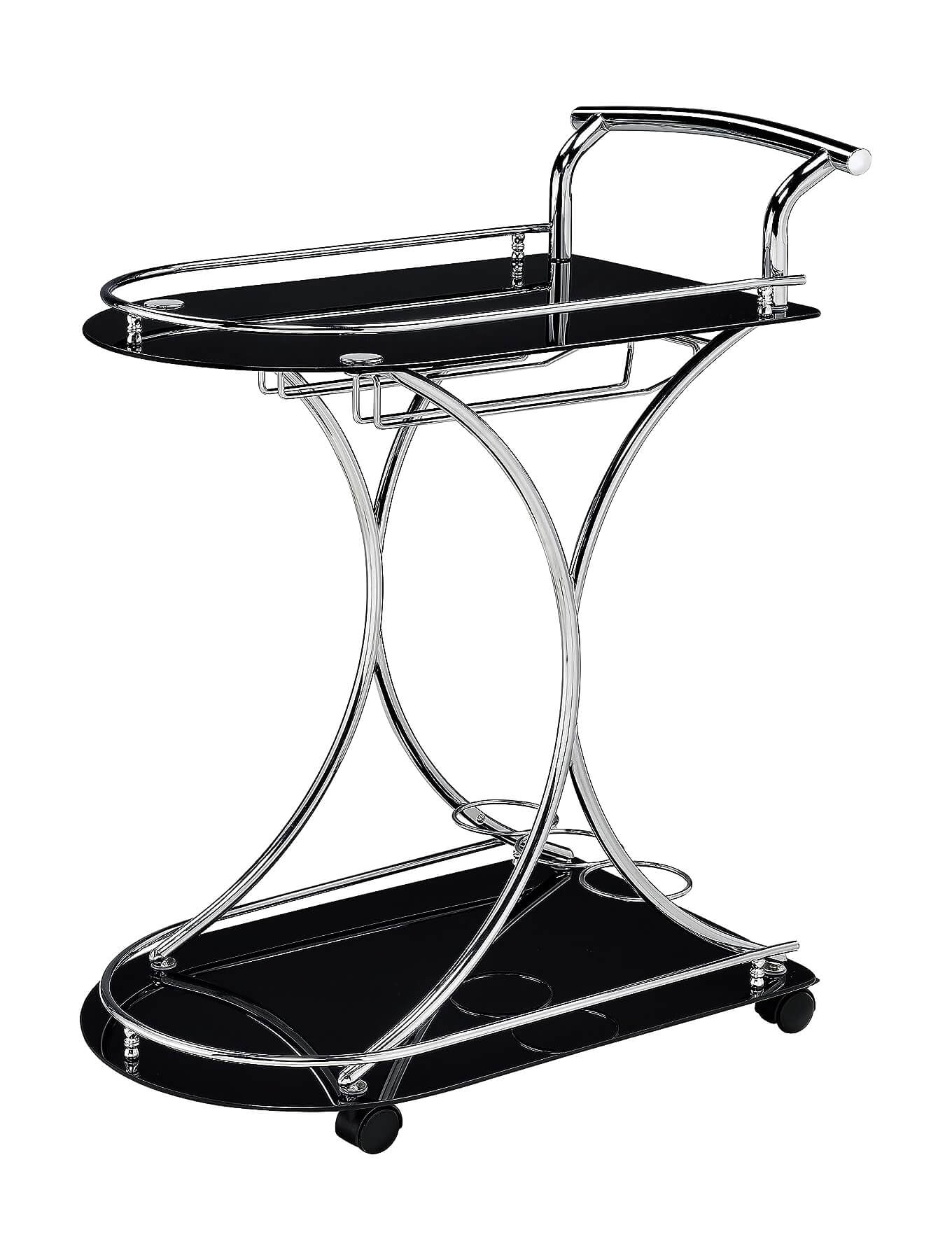 Elfman 2-shelve Glass/Metal Serving Cart
