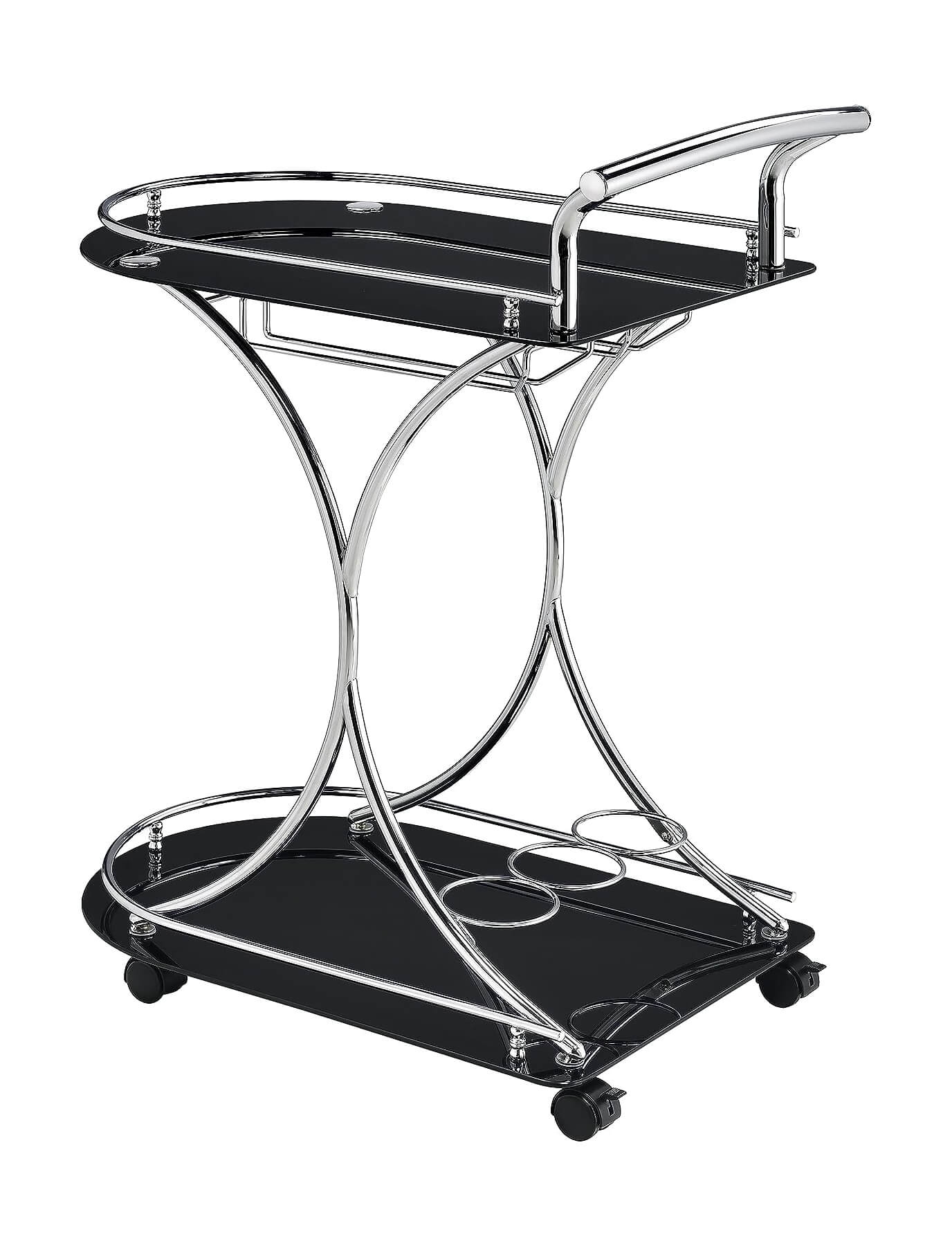 Elfman 2-shelve Glass/Metal Serving Cart