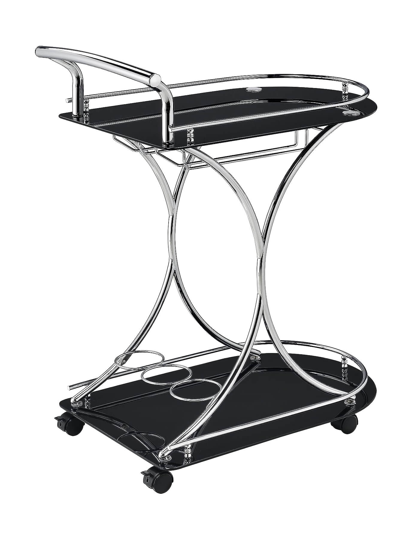 Elfman 2-shelve Glass/Metal Serving Cart
