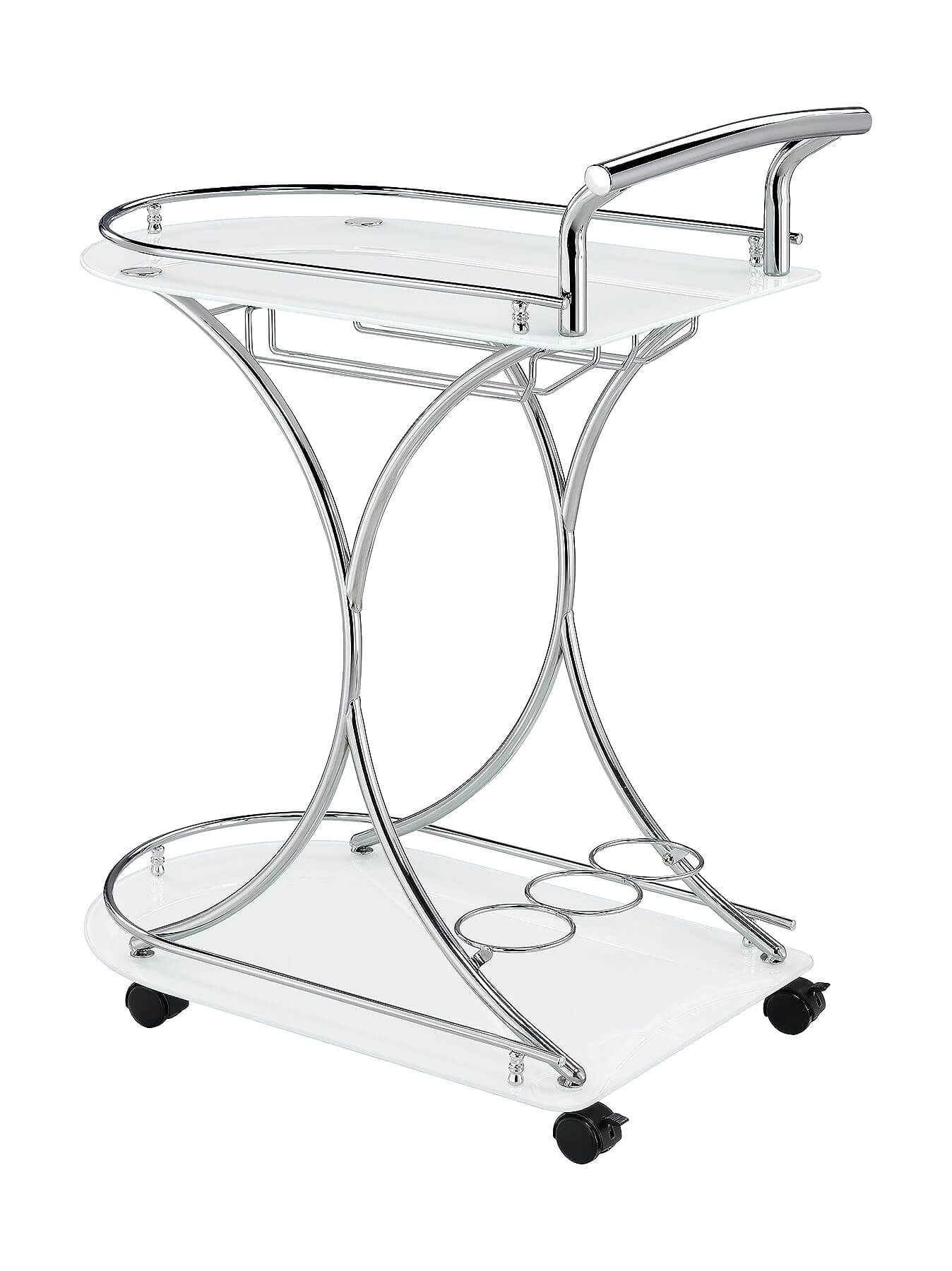 Elfman 2-shelve Glass/Metal Serving Cart