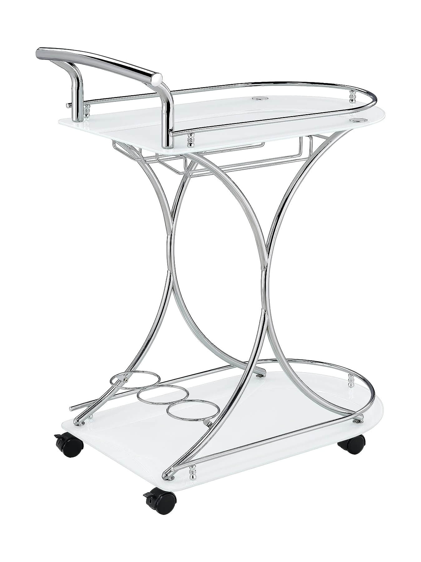 Elfman 2-shelve Glass/Metal Serving Cart