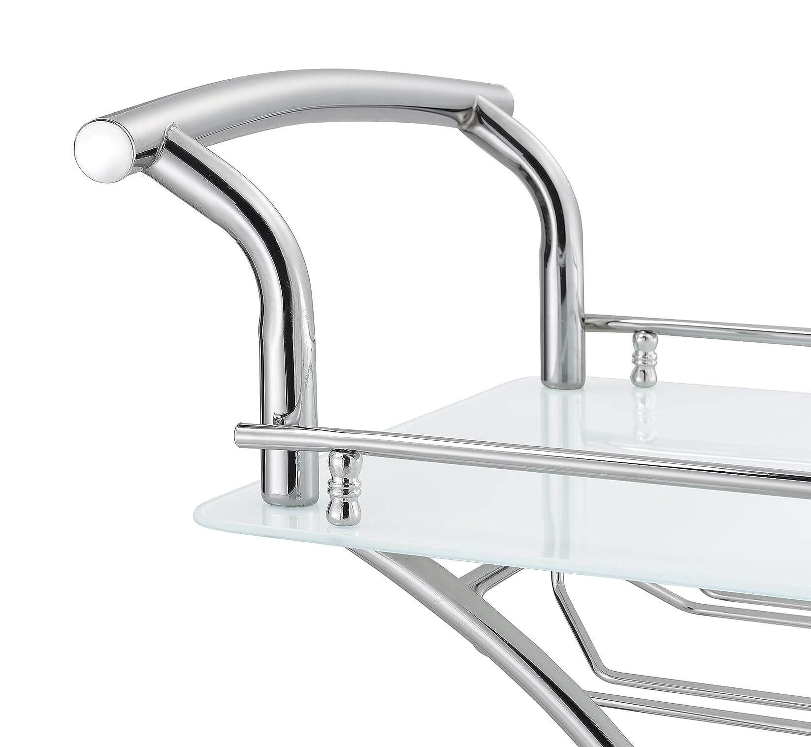 Elfman 2-shelve Glass/Metal Serving Cart
