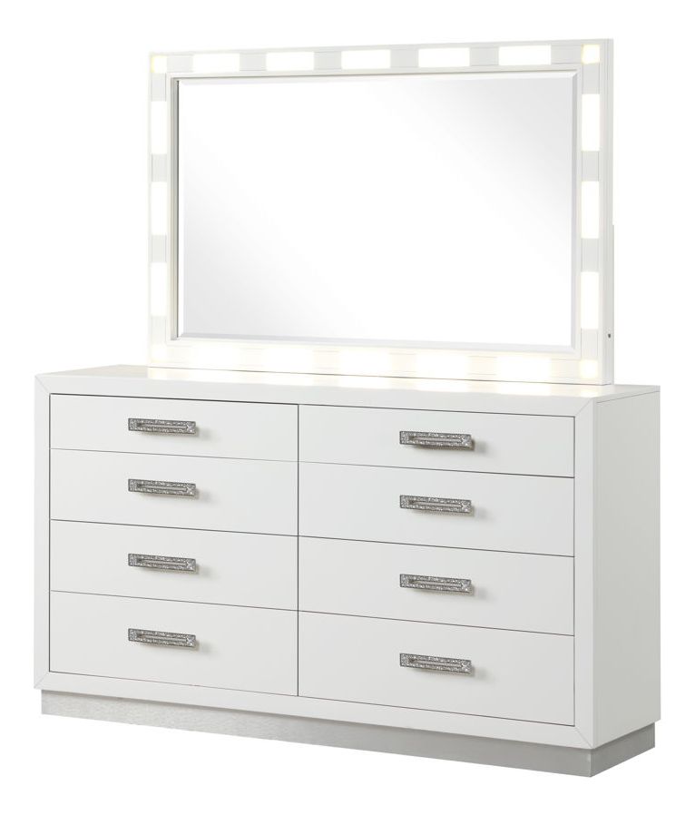 Coco 8-Drawer Wood Veneer Dresser with Jewelry Section