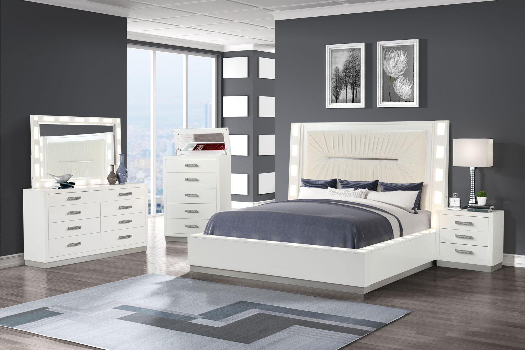 Coco 3-Drawer Wood Veneer Nightstand
