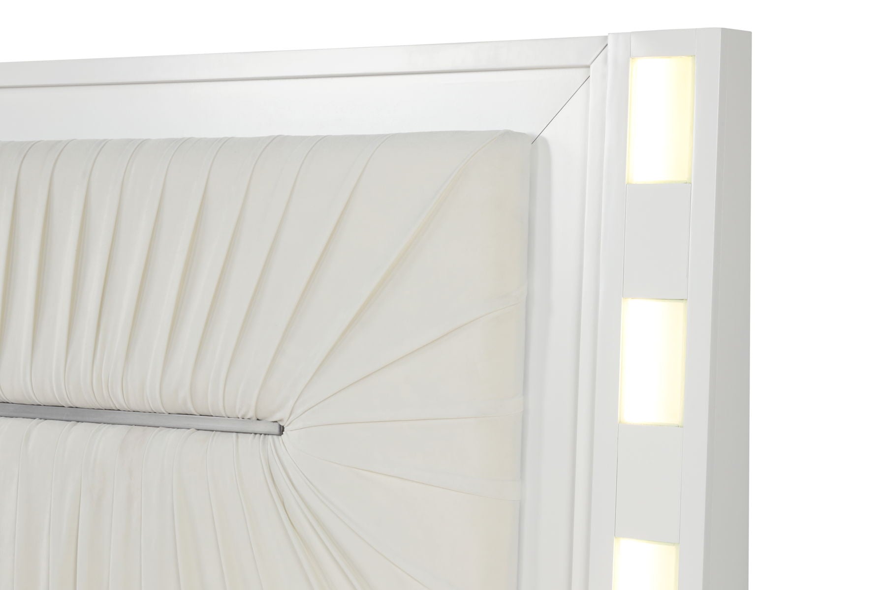 Coco Queen Size Bed with Plush Upholstered Headboard & LED Lighting