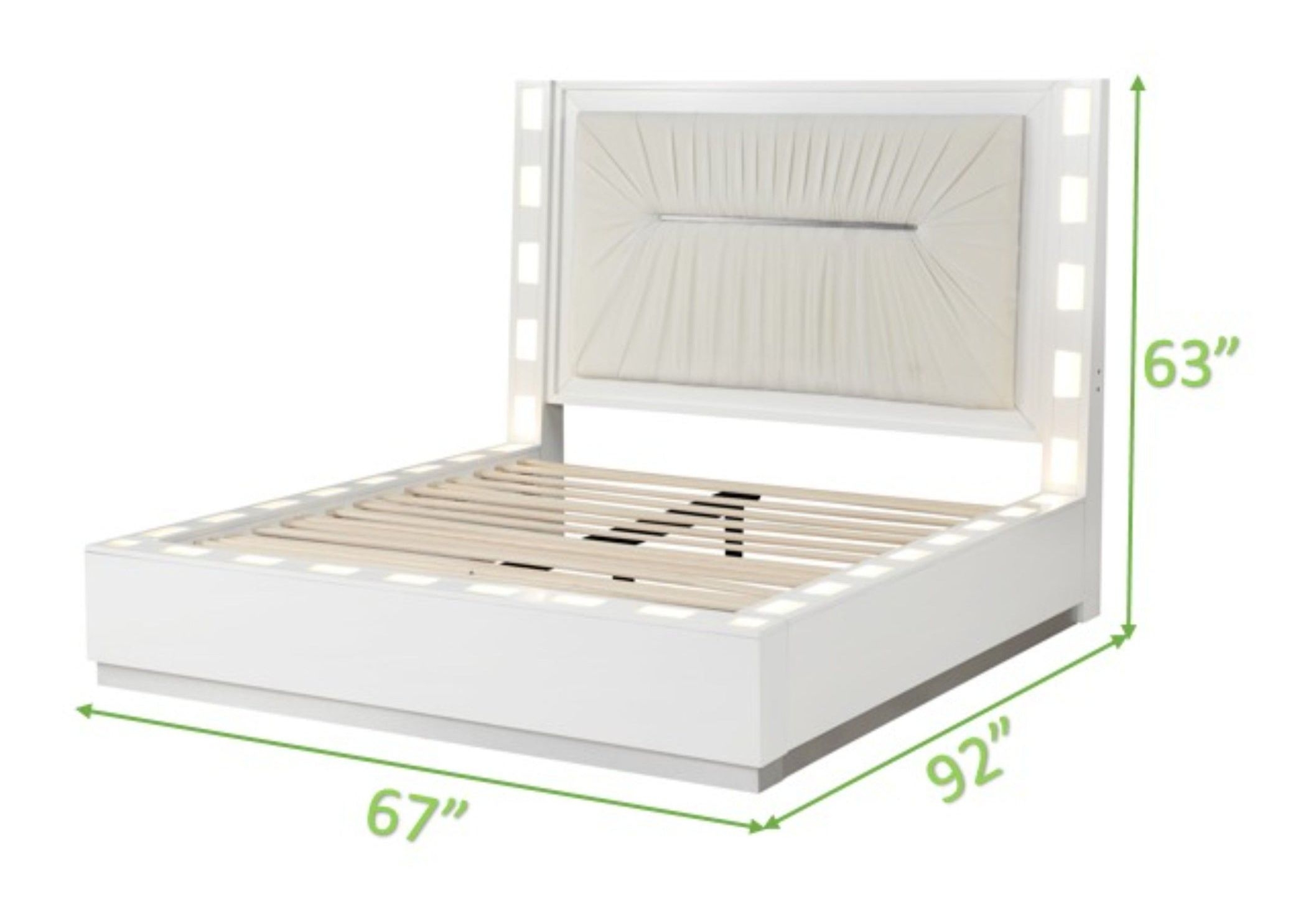 Coco Bed with Plush Upholstered Headboard & LED Lighting