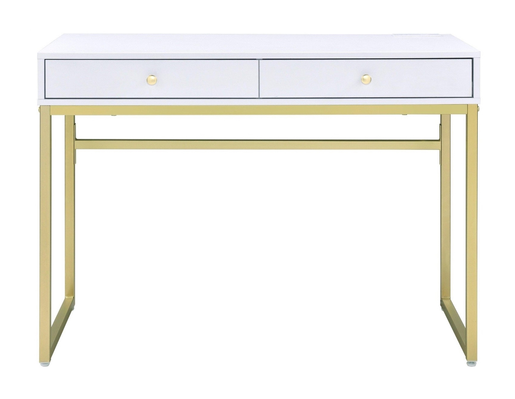Coleen Wood Veneer/Metal Desk w/ USB Port, Composition 2