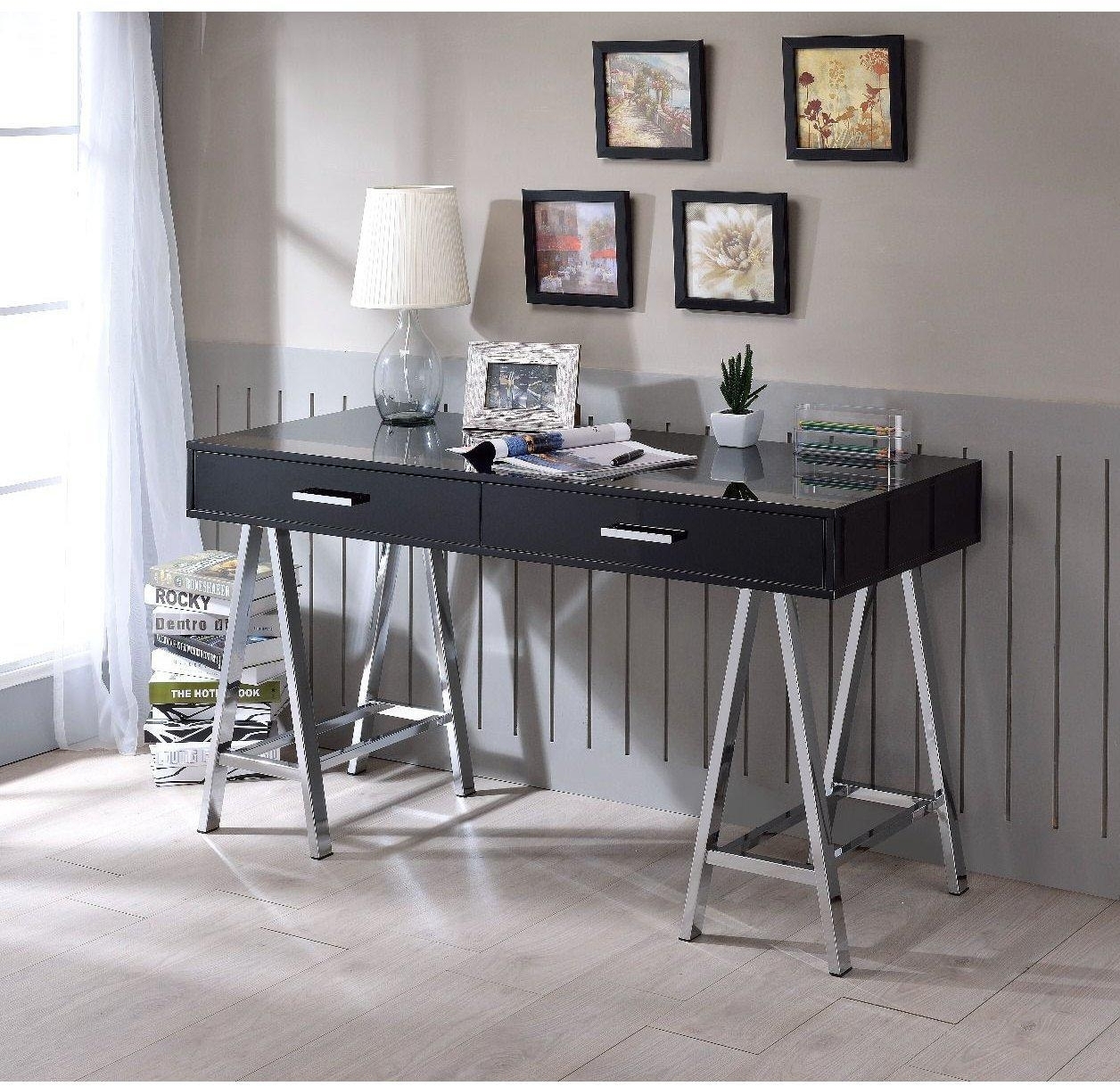 Coleen Wood Veneer/Metal Desk, Composition 3