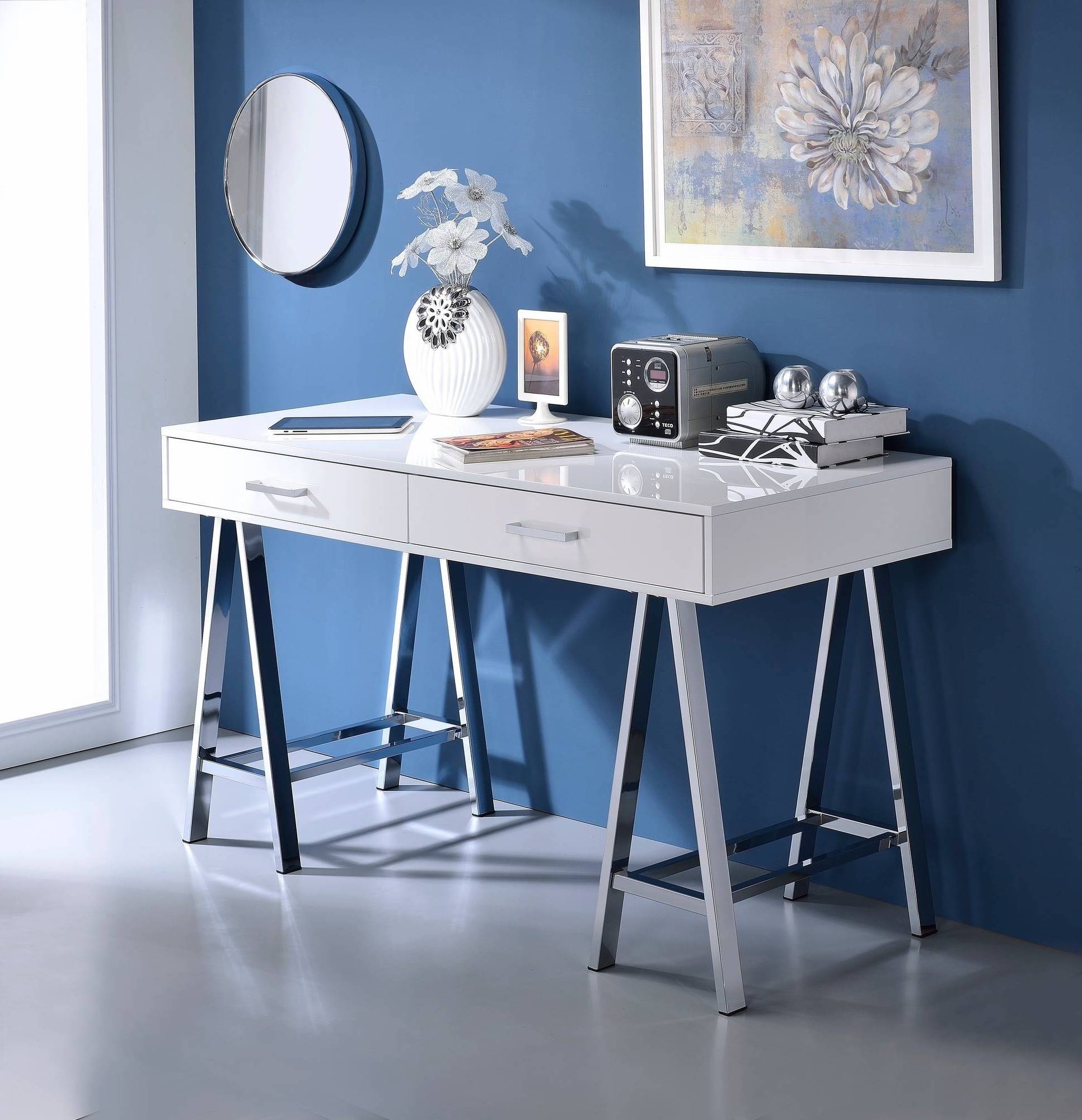 Coleen Wood Veneer/Metal Desk, Composition 3