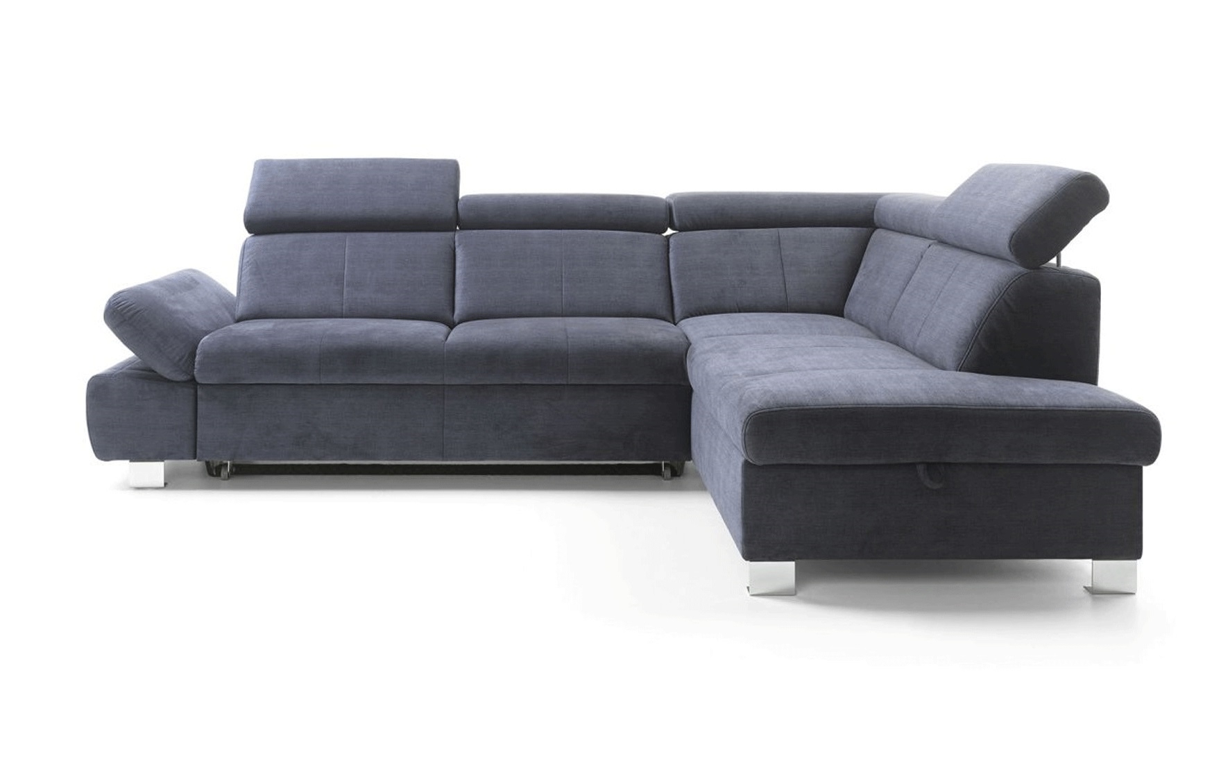 Happy Fabric Sectional Sofa w/Bed and Storage, Right Chaise Facing