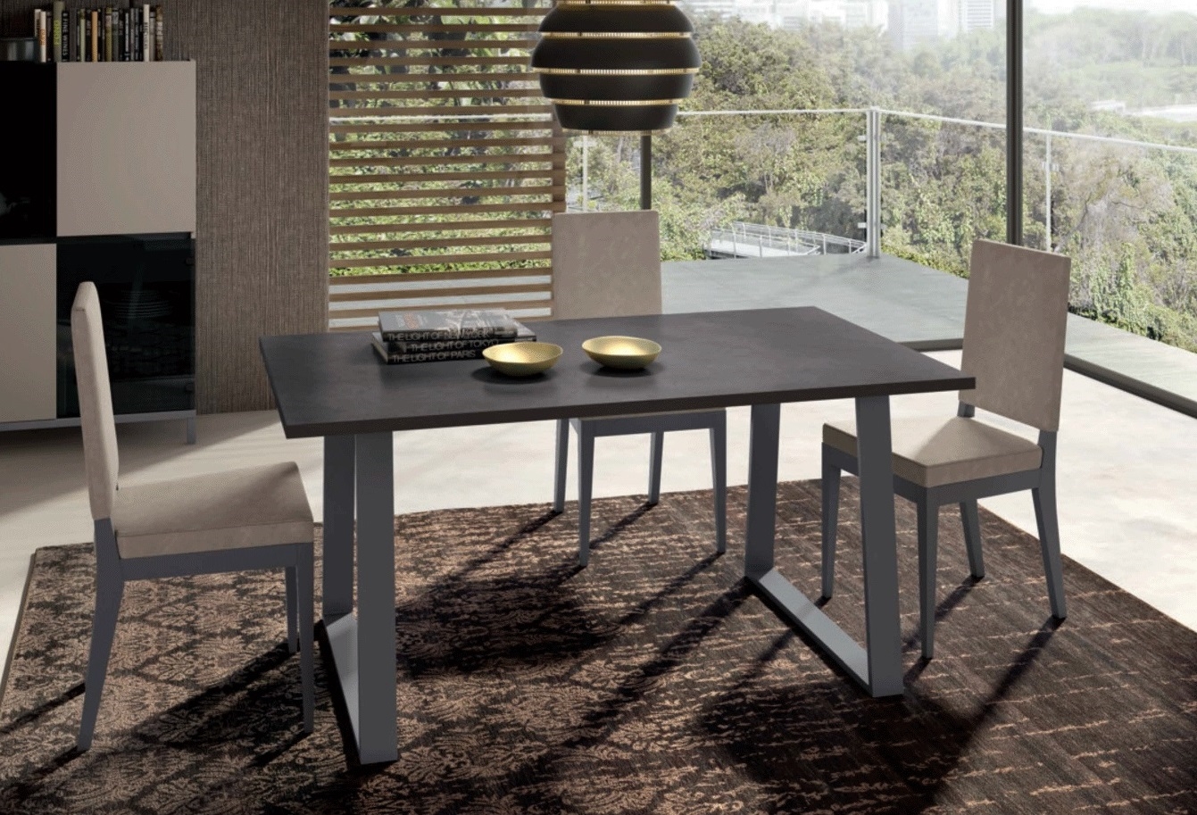 Kali ESF 63" Rectangular Extendable Wood Dining Table