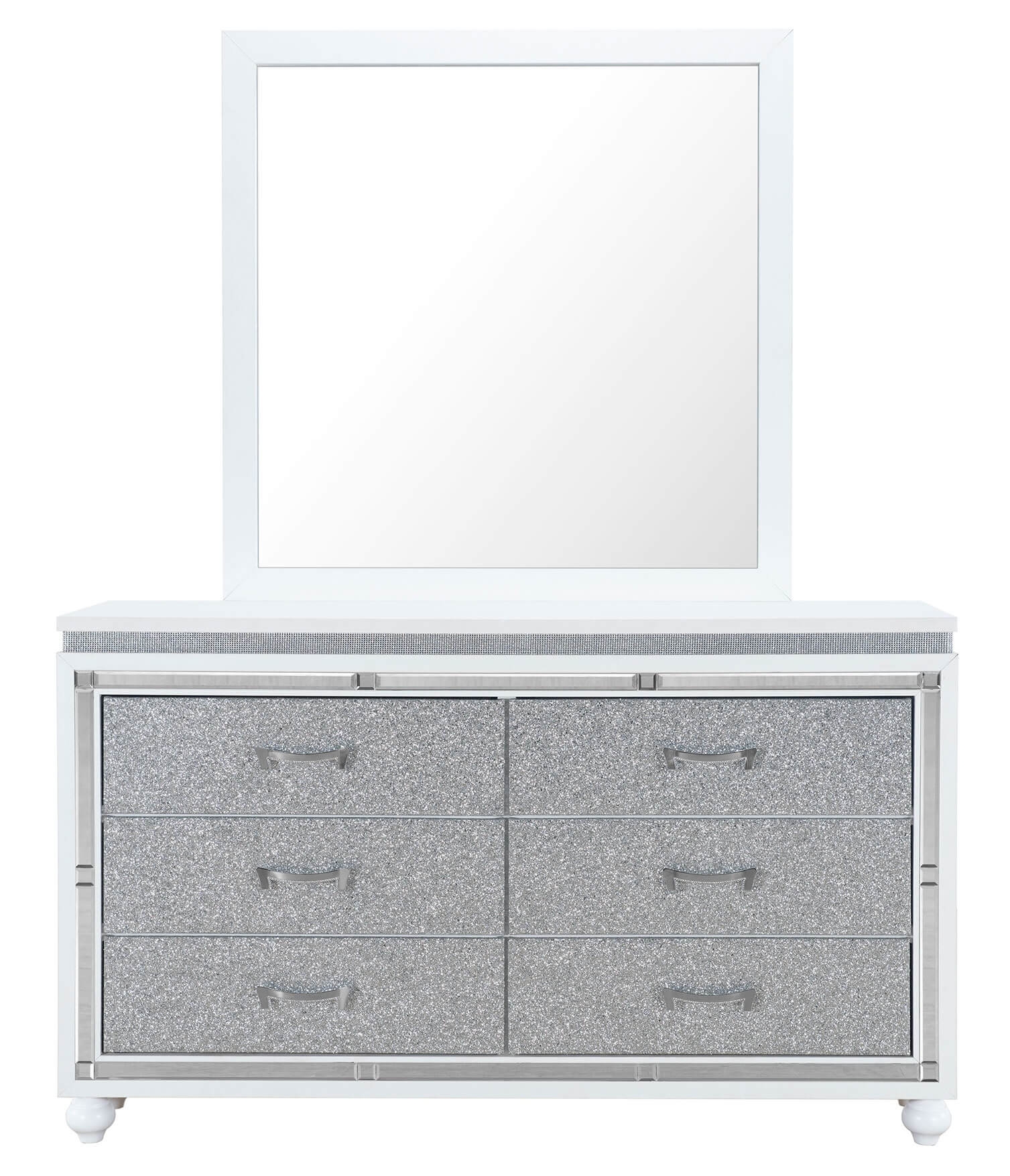 Best Master Furniture Emma 40.5" 5 Drawers Crushed Velvet Chest